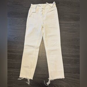 MOTHER Lace Up Ankle Jeans